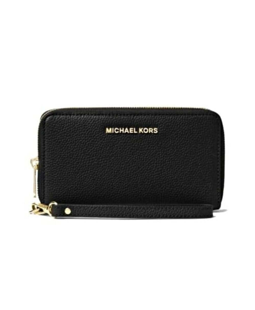 Michael Kors Black Leather Large Flat Multi Function Wristlet Wallet (MSRP $158)